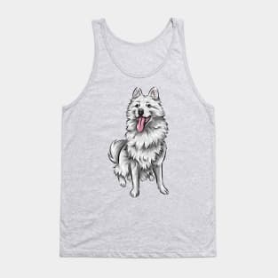 Cute White Pomsky Dog Tank Top